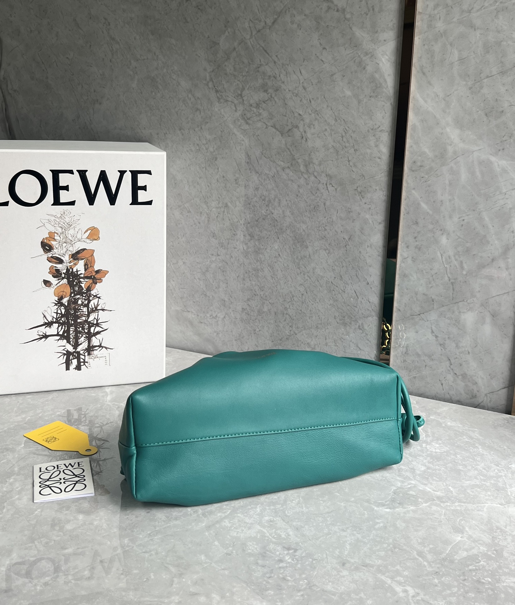 Loewe Medium Flamenco Purse in Mellow Nappa Lambskin Deep Turquoise